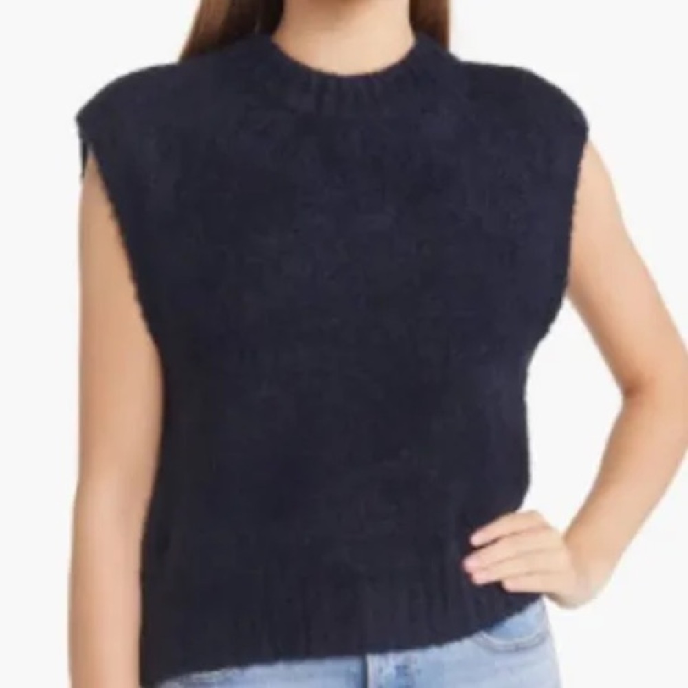 Madewell boucle sweater vest navy medium
